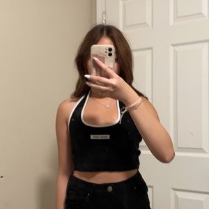 halter crop tank top